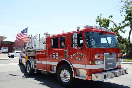 Oxnard Fire Department engine 68 outside the fire station